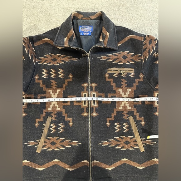 Pendleton  Vintage- Men's Black and Brown Geometric Jacket - Picture 11 of 15